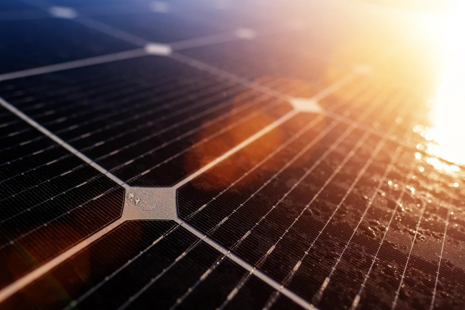 Zonnepanelen close-up op bedrijfsdak